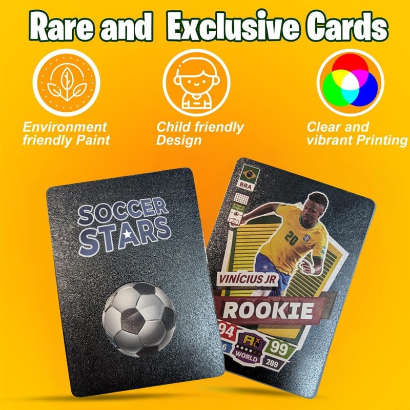SUPERUS Soccer Trading Cards 2025-26 | 3 Packs - 33 Collectible Cards for Fans & Players Black, Gold & Silver Soccer Mystery Cards Packs Different Cards in Each Set - Try & Collect Them All - Image 2